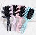 Brosse démêlante 2 en 1 avec peigne intégré – spéciale cheveux bouclés, frisés et épais